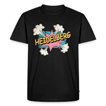 Heidelberg Allemagne Ville Police Pop Art Comic - T-shirt Premium bio Homme - noir - Devant - Nico (187cm)
