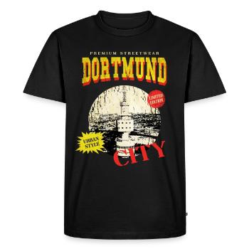 Dortmund Germany City Skyline Vintage Retro - Men's Premium Organic T-Shirt - black - Front - Nico (187cm)