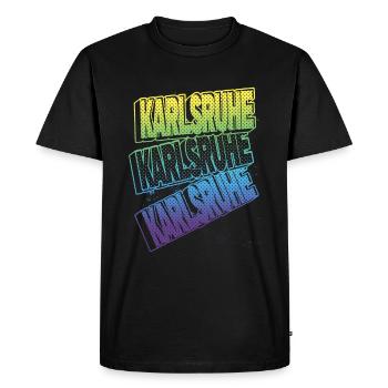 Karlsruhe Germany City Font Skyline Home - Men's Premium Organic T-Shirt - black - Front - Nico (187cm)