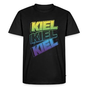 Kiel Allemagne City Font Skyline Accueil - T-shirt Premium bio Homme - noir - Devant - Nico (187cm)