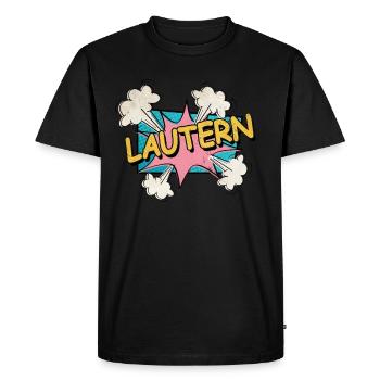 Lautern Germany City Font Pop Art Comic - Men's Premium Organic T-Shirt - black - Front - Nico (187cm)
