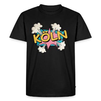 Cologne Allemagne Ville Police Pop Art Comic - T-shirt Premium bio Homme - noir - Devant - Nico (187cm)