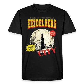 Heidelberg Allemagne City Skyline Vintage Retro - T-shirt Premium bio Homme - noir - Devant - Nico (187cm)