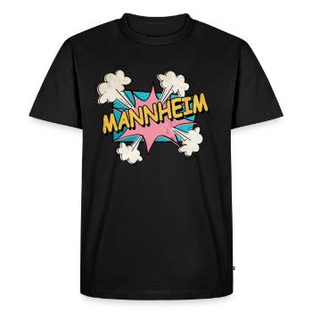 Mannheim Germany City Font Pop Art Comic - Men's Premium Organic T-Shirt - black - Front - Nico (187cm)