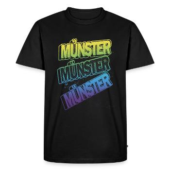 Münster Germany City Font Skyline Accueil - T-shirt Premium bio Homme - noir - Devant - Nico (187cm)