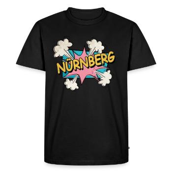 Nuremberg Pop Art Cartoon Comic Allemagne Ville - T-shirt Premium bio Homme - noir - Devant - Nico (187cm)