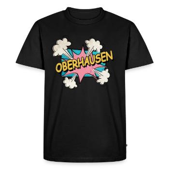 Oberhausen Allemagne Ville Police Pop Art Comic - T-shirt Premium bio Homme - noir - Devant - Nico (187cm)