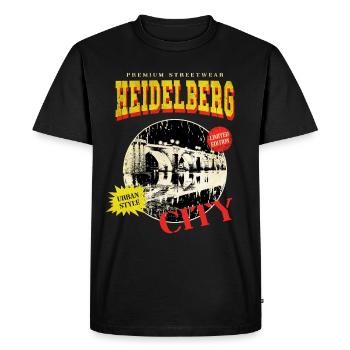 Heidelberg Allemagne City Skyline Vintage Retro - T-shirt Premium bio Homme - noir - Devant - Nico (187cm)