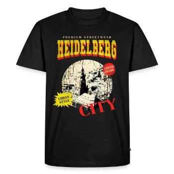 Heidelberg Allemagne City Skyline Vintage Retro - T-shirt Premium bio Homme - noir - Devant - Nico (187cm)