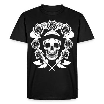 Horreur Crâne Crâne Art Crâne Gothique Heavy Metal - T-shirt Premium bio Homme - noir - Devant - Nico (187cm)