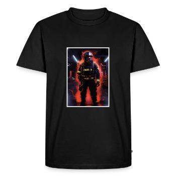 Un design de pompier héroïque pour de vrais héros - T-shirt Premium bio Homme - noir - Devant - Nico (187cm)