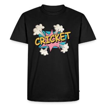Cricket Pop Art Cartoon Comic Font Sports - T-shirt Premium bio Homme - noir - Devant - Nico (187cm)