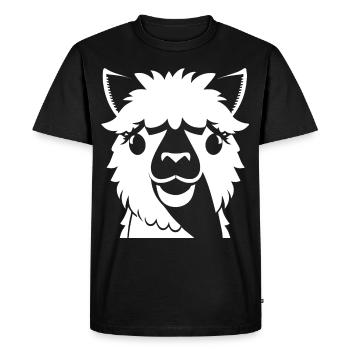 Drôle Silhouette Alpaga Effronté Fun Alpagas - T-shirt Premium bio Homme - noir - Devant - Nico (187cm)