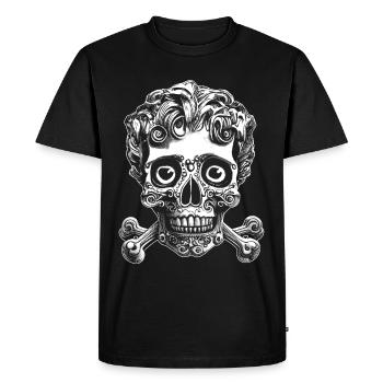 Comic Chaos Shirt: Skull Smile Metal Fans - Men's Premium Organic T-Shirt - black - Front - Nico (187cm)