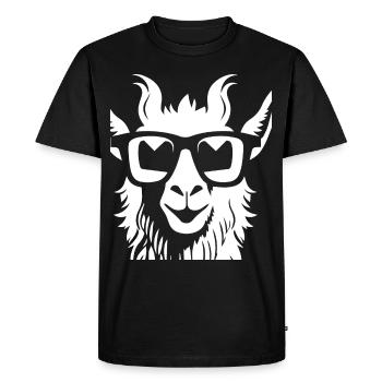 Lama drôle portant des lunettes de soleil Lamas cool - T-shirt Premium bio Homme - noir - Devant - Nico (187cm)