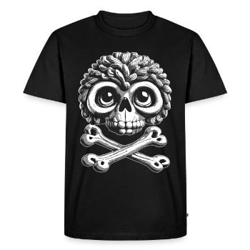 Monkey Skirt: Skull Design for Animal Lovers - Men's Premium Organic T-Shirt - black - Front - Nico (187cm)