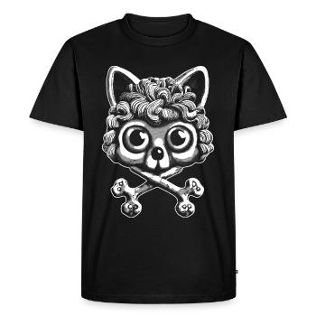 Pattes de velours foncé : un motif de crâne pour les fans de chats - T-shirt Premium bio Homme - noir - Devant - Nico (187cm)