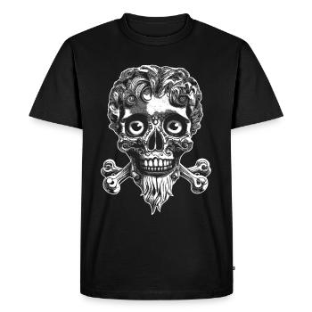 Skull Trail Shirt: Wild Biker Style - Men's Premium Organic T-Shirt - black - Front - Nico (187cm)