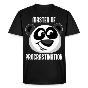 Panda Lazy Panda Bear Master of Procrastination - Men's Premium Organic T-Shirt - black - Front - Nico (187cm)