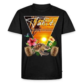 Tahiti Polynésie Française Colibri - T-shirt Premium bio Homme - noir - Devant - Nico (187cm)