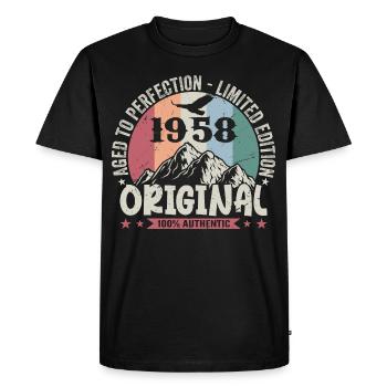 1958 Birthday 1958 Vintage Birthday 1958 - Men's Premium Organic T-Shirt - black - Front - Nico (187cm)