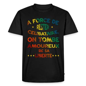 L'Art d'Aimer sa Liberté - T-shirt Premium bio Homme - noir - Devant - Nico (187cm)