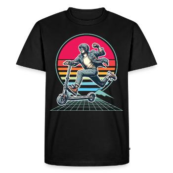E-Scooter E-Roller Scooter - Men's Premium Organic T-Shirt - black - Front - Nico (187cm)