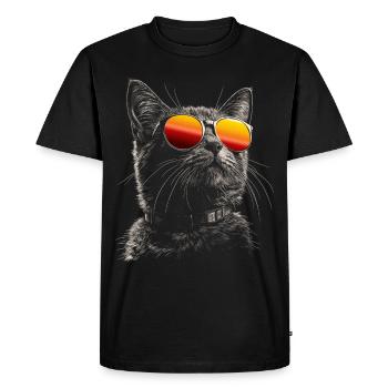 Les chats sont des héros - T-shirt Premium bio Homme - noir - Devant - Nico (187cm)
