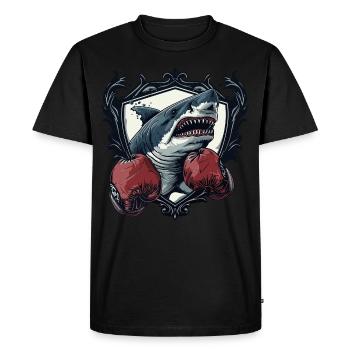 Shark Boxer MMA Logo - T-shirt Premium bio Homme - noir - Devant - Nico (187cm)