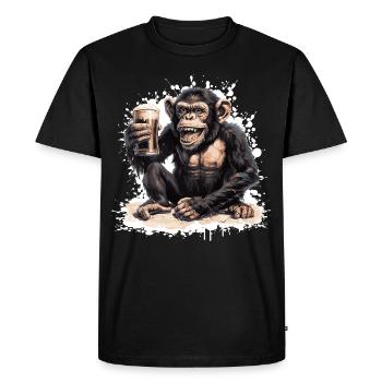 Bière de singe drôle - T-shirt Premium bio Homme - noir - Devant - Nico (187cm)