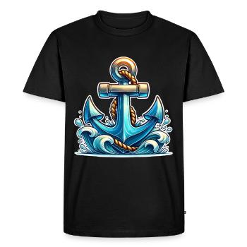 Ancre - T-shirt Premium bio Homme - noir - Devant - Nico (187cm)