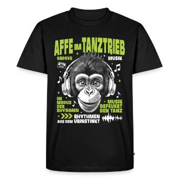 Jungle Bass T-Shirt – Young Chimpanzee Groove - T-shirt Premium bio Homme - noir - Devant - Nico (187cm)
