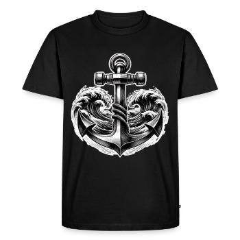 Ancre - T-shirt Premium bio Homme - noir - Devant - Nico (187cm)