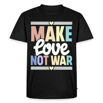 Faites l’amour, pas la guerre - T-shirt Premium bio Homme - noir - Devant - Nico (187cm)