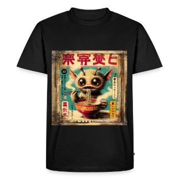 Alien Ramen Grunge Poster Style - T-shirt Premium bio Homme - noir - Devant - Nico (187cm)