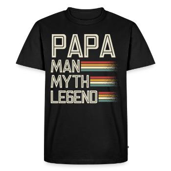 Papa Père - T-shirt Premium bio Homme - noir - Devant - Nico (187cm)