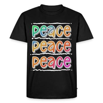 Paix - T-shirt Premium bio Homme - noir - Devant - Nico (187cm)