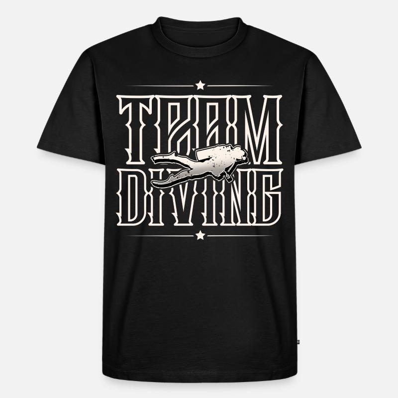 Team Diving - Männer Premium Bio T-Shirt - Schwarz