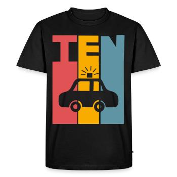10e anniversaire de la police - T-shirt Premium bio Homme - noir - Devant - Nico (187cm)
