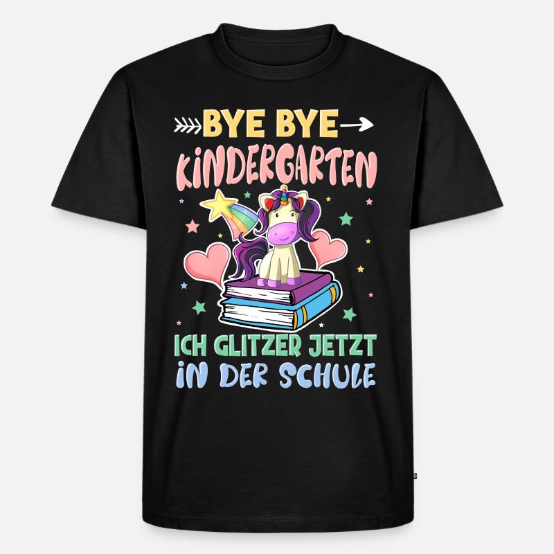 Bye Bye Kindergarten Einschulung - Männer Premium Bio T-Shirt - Schwarz