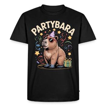 Partybara Capybara - Men's Premium Organic T-Shirt - black - Front - Nico (187cm)