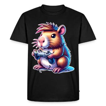 Capybara Gaming - Men's Premium Organic T-Shirt - black - Front - Nico (187cm)