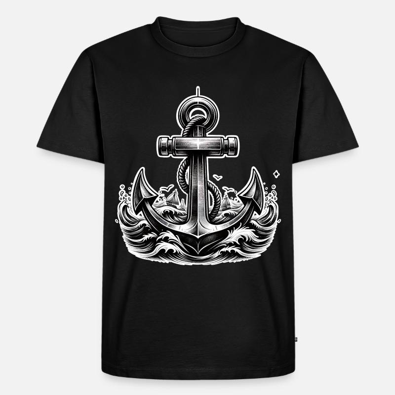 Anker - Männer Premium Bio T-Shirt - Schwarz