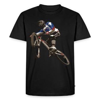 Mountainbike Freeride Downhill - T-shirt Premium bio Homme - noir - Devant - Nico (187cm)