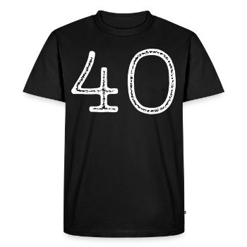 40 - Numéro - Anniversaire - T-shirt Premium bio Homme - noir - Devant - Nico (187cm)