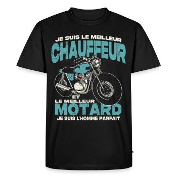 Le meilleur chauffeur et le meilleur motard - T-shirt Premium bio Homme - noir - Devant - Nico (187cm)