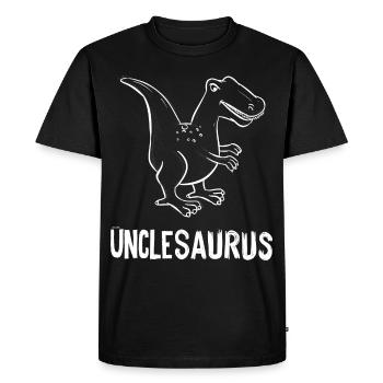 Unclesaurus Gift For My Best Dinosaur Uncle - Men's Premium Organic T-Shirt - black - Front - Nico (187cm)