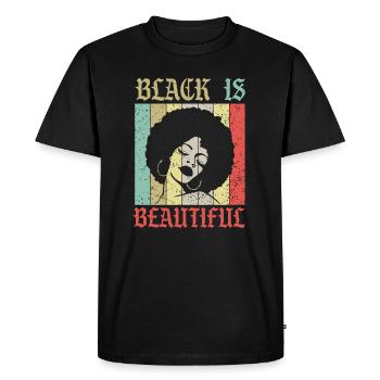 Le Black is Beautiful Black History Mois - T-shirt Premium bio Homme - noir - Devant - Nico (187cm)