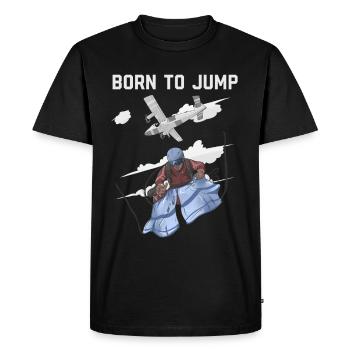 Parachutisme, né pour sauter - T-shirt Premium bio Homme - noir - Devant - Nico (187cm)