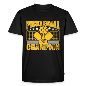 Pickleball Champion - Men's Premium Organic T-Shirt - black - Front - Nico (187cm)
